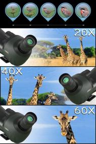 img 2 attached to 🔭 Emarth ArgosEye HD 20-60x80 Spotting Scope Bundle with Tripod, Carrying Bag, Phone Adapter - 45-Degree Angled Eyepiece - Spotter Optics, Zoom 39-19m/1000m - Ideal for Target Shooting, Bird Watching, Hunting, Wildlife Observation