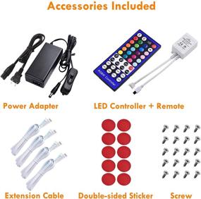 img 3 attached to 🌈 Lvyinyin RGBWW Under Cabinet LED Lighting Kit, Linkable Puck Light Set, RGB and Warm White, Remote Control Dimmer, 120V to 12V Direct Hardwired Wall Plug, 10 Lights