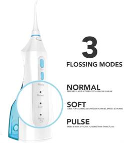 img 3 attached to Brookdale Water Flosser - Cordless Water Pick Teeth Cleaner with 200 ml Water Tank and 3 Modes - Portable Oral Irrigator for Home and Travel – White: An Efficient Solution for Dental Hygiene