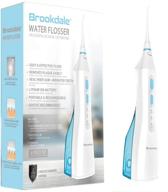 brookdale water flosser - cordless water pick teeth cleaner with 200 ml water tank and 3 modes - portable oral irrigator for home and travel – white: an efficient solution for dental hygiene logo