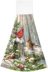 img 3 attached to 🐦 Boccsty Winter Cardinal Birds Christmas Towels: Festive Snowflake Hand and Bath Towels for Kitchen, Bathroom, and Home Decor