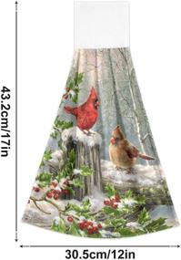 img 2 attached to 🐦 Boccsty Winter Cardinal Birds Christmas Towels: Festive Snowflake Hand and Bath Towels for Kitchen, Bathroom, and Home Decor