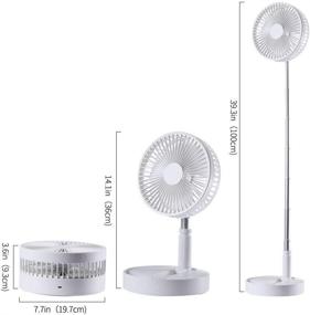 img 3 attached to Portable Height Adjustable Desk Fan - Folding and Rechargeable Floor Fan - 4 Speed Mini USB Fan for Camping, Home, Office, and Outdoor Use