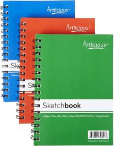 img 2 attached to 📚 Artlicious 6 Sketch Books Classroom Pack - High-Quality Drawing Pads for Artists - 360 Sheets - 5.5" x 8.5" - Must-Have Sketchbooks with 720 Pages Total