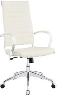 🪑 modway jive ribbed high back tall executive swivel office chair in white - a stylish and comfortable choice for professionals логотип