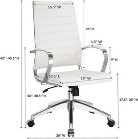 img 2 attached to 🪑 Modway Jive Ribbed High Back Tall Executive Swivel Office Chair in White - A Stylish and Comfortable Choice for Professionals
