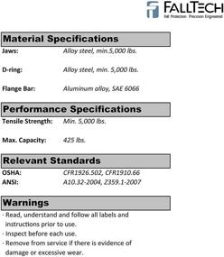 img 2 attached to FallTech 7530 Steel Trailing Clamp