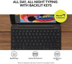 img 3 attached to 🔲 Logitech Slim Combo Case and Backlit Bluetooth Keyboard for iPad (5th & 6th Generation) - Black