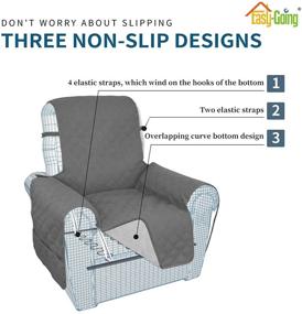 img 1 attached to Waterproof Recliner Chair Cover - Easy-Going Sofa Slipcover, Non-Slip Fabric Couch Cover 🌧️ for Living Room, Washable Furniture Protector for Pets Kids Children Dog Cat (Gray, Recliner)