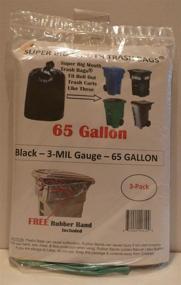 img 2 attached to Super Big Mouth Trash Bags: 65 Gallon 3-Pack + Bonus Rubber Tie Down Band