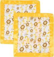 🦁 2 pack of miracleware muslin security blanket featuring giraffes and lions logo