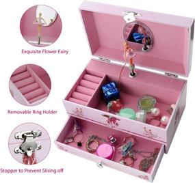 img 3 attached to Enchanting TAOPU Musical Jewelry Box: Drawer, Dancing Ballerina & Delicate Jewel Storage for Girls