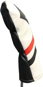 img 1 attached to 🏌️ Vintage Leather Style Retro Golf Headcovers in White, Red, and Black for 3 & 5 Fairway Wood - Classic Look