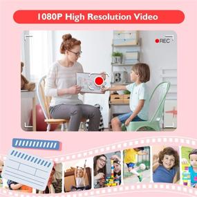 img 2 attached to 📷 Kids Camera for Girls and Boys - 2.0 Inch Screen, 24MP, 1080P Video, Camcorder, Mp3 Games, Children Cartoon Selfie Cameras Toys for Gifts - Includes 32GB Memory Card