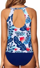 img 3 attached to Stylish Yonique Printed Backless Bathing Swimsuit for Women's Clothing