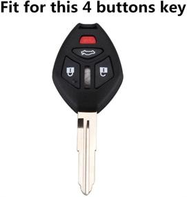 img 3 attached to 🔴 Ezzy Auto Black Silicone Key Fob Case with Red Buttons for Mitsubishi Eclipse Endeavor Galant Lancer Outlander - Ultimate Protection and Style!