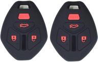 🔴 ezzy auto black silicone key fob case with red buttons for mitsubishi eclipse endeavor galant lancer outlander - ultimate protection and style! logo