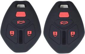 img 4 attached to 🔴 Ezzy Auto Black Silicone Key Fob Case with Red Buttons for Mitsubishi Eclipse Endeavor Galant Lancer Outlander - Ultimate Protection and Style!