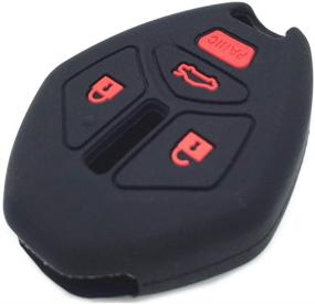 img 1 attached to 🔴 Ezzy Auto Black Silicone Key Fob Case with Red Buttons for Mitsubishi Eclipse Endeavor Galant Lancer Outlander - Ultimate Protection and Style!