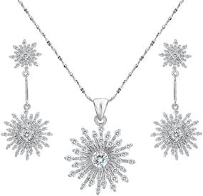 img 4 attached to EVER FAITH Sterling Snowflake Necklace Women's Jewelry in Jewelry Sets