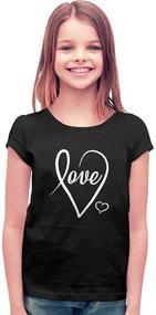 img 2 attached to 👚 Girls' Clothing: Tstars Cursive Valentines Fitted T-Shirt for Tops, Tees & Blouses