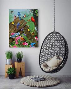 img 2 attached to 🖼️ Full Drill 5D Diamond Painting Kits for Adults and Kids - Birds Flowers Rhinestone Pasted Animals DIY Embroidery Paintings - Cross Stitch Arts Crafts for Home Wall Decor - Birds Theme (12x16inch)