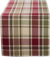 🏞️ dii cbbb01335 cotton table runner for various occasions, homespun plaid, 13"x72", 1 unit logo