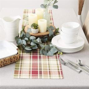 img 1 attached to 🏞️ DII CBBB01335 Cotton Table Runner for Various Occasions, Homespun Plaid, 13"x72", 1 Unit