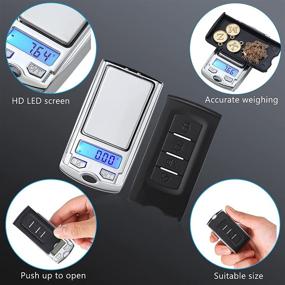 img 3 attached to ⚖️ Digital Pocket Scale 200g/ 0.01g - Mini Portable Gram Scale - Car Key Shape with Battery - Ideal for Jewelry, Herb, Food (1 Piece)