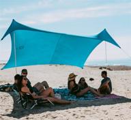 neso tents gigante beach tent: 8ft tall, 11 x 11ft, portable beach shade with upf 50+ sun protection and reinforced corners логотип