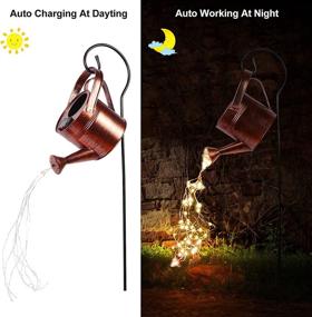 img 2 attached to 🌼 Solar Watering Can Stake Lights - Waterproof Garden Decor with LED Lights, Retro Metal Hanging Lights for Lawn Table Patio Pathway Porch Walkway Landscape - Outdoor Solar Decorative Lighting