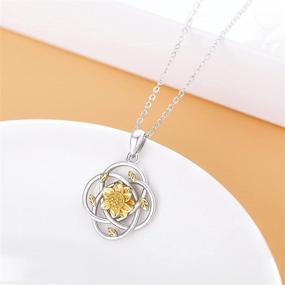 img 1 attached to 925 Sterling Silver Irish Knot Pendant Necklace - Waysles Sunflower Jewelry Gift for Women, Girls, Girlfriend, Daughter, and Mom