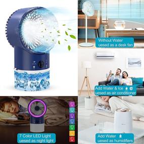 img 1 attached to 🌬️ Personal Portable Air Conditioner - Mini AC Fan with Timer, 3 Quiet Speeds, Air Humidifier & Mist for Home, Office, Room