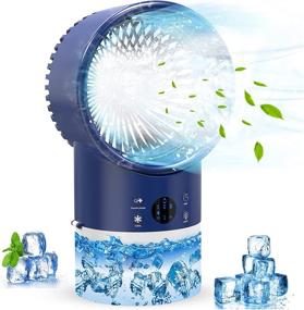 img 4 attached to 🌬️ Personal Portable Air Conditioner - Mini AC Fan with Timer, 3 Quiet Speeds, Air Humidifier & Mist for Home, Office, Room
