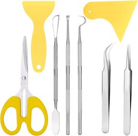 img 4 attached to 🔧 Efficient Vinyl Weeding Craft Tool Set: 8-Piece Kit with Tweezers, Spatula, Weeders, Scraper, and Scissor for Cricut/Silhouettes/Cameos/Weeding Vinyl/Splicing