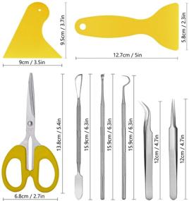 img 2 attached to 🔧 Efficient Vinyl Weeding Craft Tool Set: 8-Piece Kit with Tweezers, Spatula, Weeders, Scraper, and Scissor for Cricut/Silhouettes/Cameos/Weeding Vinyl/Splicing