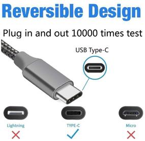 img 3 attached to 🔌 Длинный 10FT 2PACK USB-кабель Type C - Быстрая зарядка для Samsung Galaxy Note 8/9, S10 S9 S8, Moto G Power/Play/Stylus, TCL 10/20 SE, OnePlus Nord N10, BLU G90 Pro, Pixel 4 4a XL, контроллера PS5 - Плетеный зарядный шнур