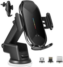 img 4 attached to 🔌 10W Qi Fast Charging Wireless Car Charger Mount - iPhone Samsung & All Smartphone, Black