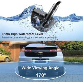 img 2 attached to 📷 IP69K Waterproof Car Backup Camera - 170° Super Wide Angle Rear View Camera with HD Night Vision - Universal Vehicle Reverse Camera for Truck SUV RV Van (Black)