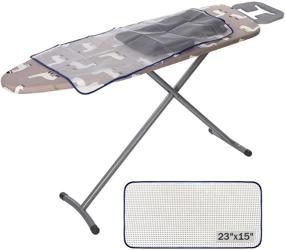 img 1 attached to Ironing Board Cover and Pad Standard Size 15" x 54", Elastic Edges and 4 Adjustable Fasteners Enhance Smoothness of 3-Layer Padded Ironing Board Cover Surface, including 1 Large Protective Scorch Mesh Cloth (Grey)