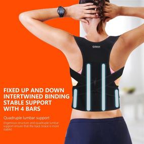 img 3 attached to 🔄 Adjustable Back Brace Posture Corrector for Women and Men – Breathable Lumbar Support Strap – Improve Posture, Relieve Neck, Back, and Shoulder Pain (Size L: 35-39 inches)