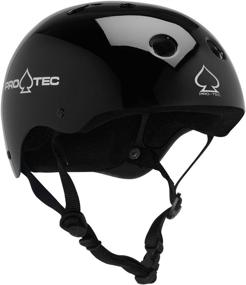 img 4 attached to Pro-Tec Classic Skate 🛹 Helmet - Gloss Black, Large