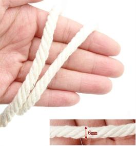 img 2 attached to 🧵 164ft Natural Cotton Rope Cord: Perfect for DIY Rope Craft Projects, Jars, Vases & More