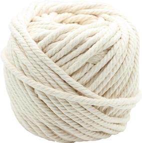 img 4 attached to 🧵 164ft Natural Cotton Rope Cord: Perfect for DIY Rope Craft Projects, Jars, Vases & More