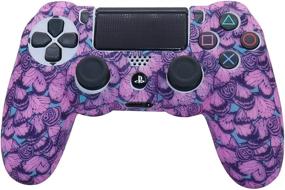 img 3 attached to 🎮 RALAN Pink PS4 Controller Skins - Silicone Cover Skin Protector for Compatible /PS4 Slim/PS4 Pro Controller, including 6 Pro Pink Thumb Grips and 2 Skull Cap Grips - Blue Butterfly Pink Design