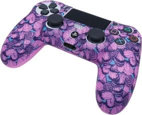 img 1 attached to 🎮 RALAN Pink PS4 Controller Skins - Silicone Cover Skin Protector for Compatible /PS4 Slim/PS4 Pro Controller, including 6 Pro Pink Thumb Grips and 2 Skull Cap Grips - Blue Butterfly Pink Design