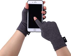 img 2 attached to 🧤 Duerer Arthritis Compression Gloves for Women and Men - Relieve RSI, Carpal Tunnel, Rheumatoid, Tendonitis - Ideal Fingerless Gloves for Computer Typing and Daily Work (Black, M)