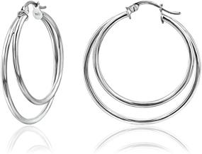 img 4 attached to 💎 Sterling Polished Round Tube Earrings: Elegant Accessories for Girls' Jewelry Collection