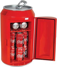 img 4 attached to 🥤 Coca-Cola Portable 12 Can Thermoelectric Mini Fridge Cooler – 10L/10.6 Quarts Capacity, 12V DC/110V AC for Home, Den, Dorm, Cottage, Cabin – Ideal for Beer, Beverages, Snacks, Skincare, Cosmetics, Medication