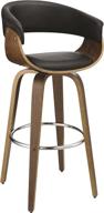 upholstered swivel stool walnut black logo